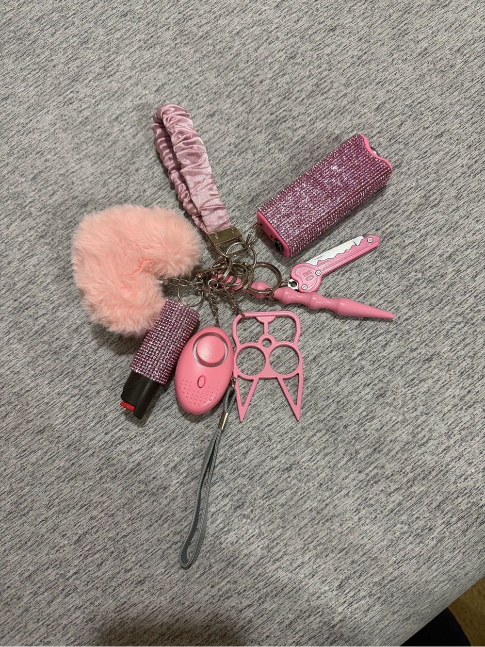 Pink Women's Safety Accessory Keychain Set